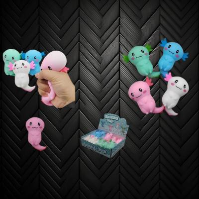 4" SQUISHY SQUEEZE ASSORTED COLOR AXOLOTL