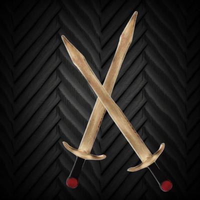 36" HAND CARVED WOODEN FENCING SWORD 
