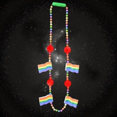 FLASHING RAINBOW FLAG BEADED NECKLACE 